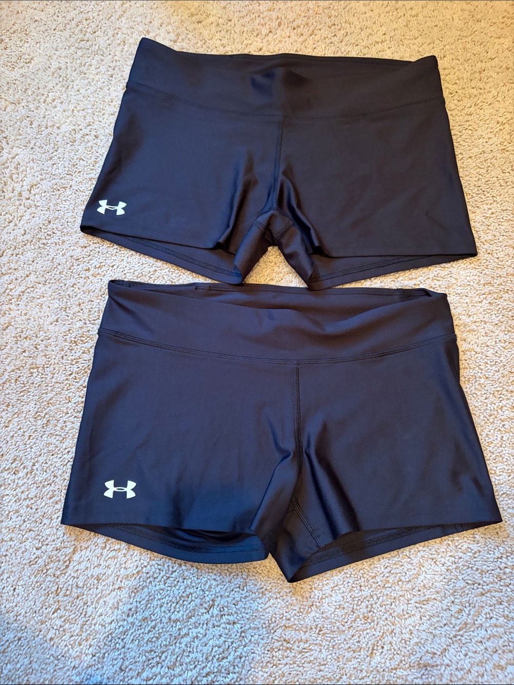 Under Armour Black Women's Athletic Compression Shorts with White Logo Accent